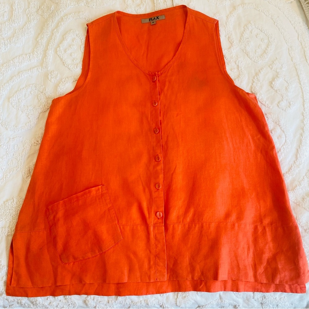 Flax Orange Sleeveless Top/Vest